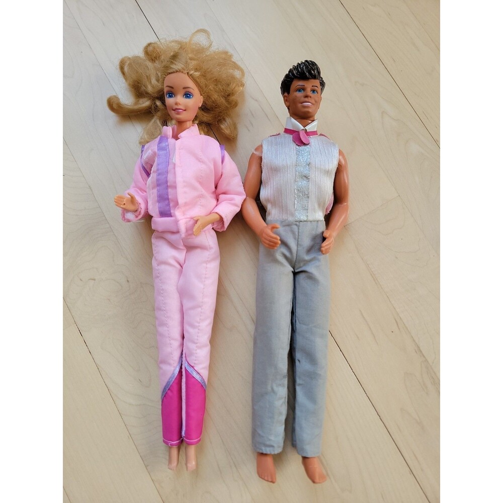 Vintage 80's, 70's Ken And Barbie Doll Lot Of 2 With Clothing